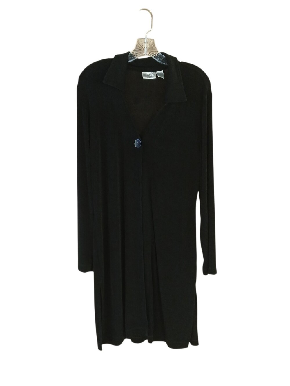 Chico's Travelers Black Long Sleeved Cardigan Topper Size 12